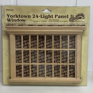 Houseworks Doll House Yorktown 24 Light Panel Wood Window #5021